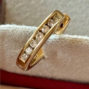 Shane Co. Lainey Channel-Set 0.10 tcw Diamond Gold Huggie Hoop Earrings